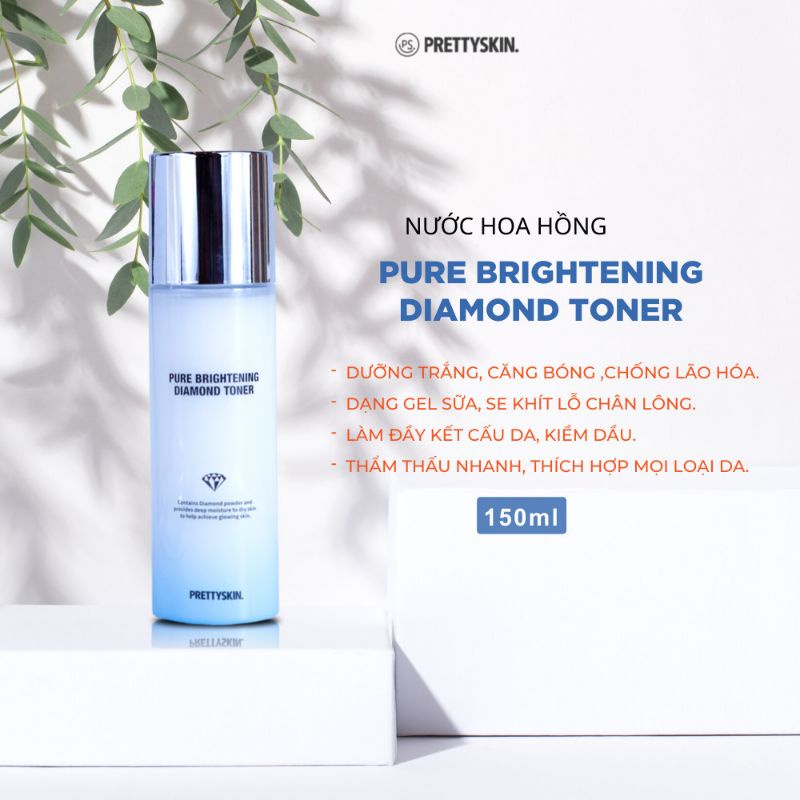 Toner Dưỡng Trắng Căng Bóng Pretty Skin Pure Brightening Diamond 180ml