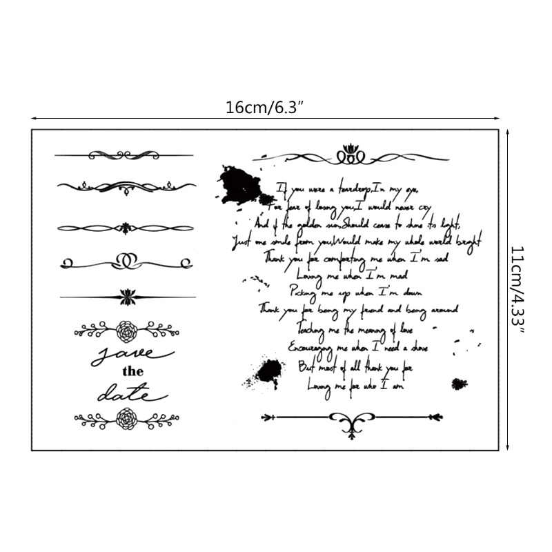 Con Dấu Silicone Trong Suốt In Chữ Love Poems Trang Trí Sổ Lưu Niệm Diy