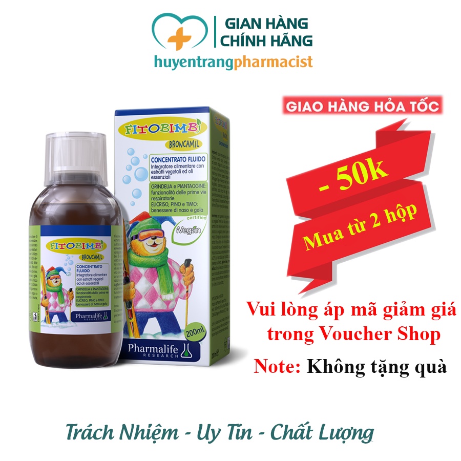 Broncamil - Hỗ trợ giảm ho đờm, ho do lạnh, viêm họng, viêm phế quản (Chai 200ml)