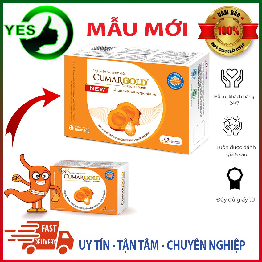 CUMARGOLD - Hỗ Trợ Điều Trị Viêm Loét Dạ Dày, Tá Tràng Hộp 30 Viên