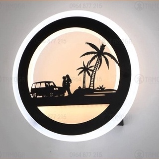 Đèn led gắn tường, đèn treo tường Cây dừa DGT 8003 cỡ 22cm