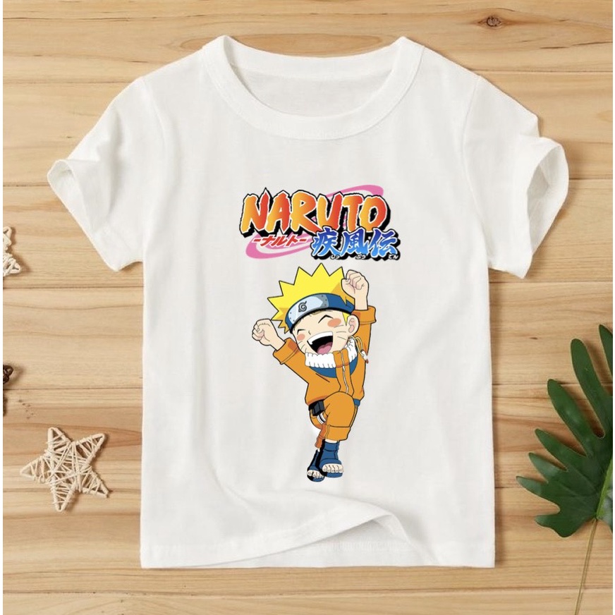 Áo thun bé trai naruto cotton co giản 4 chiều thoải mái N08