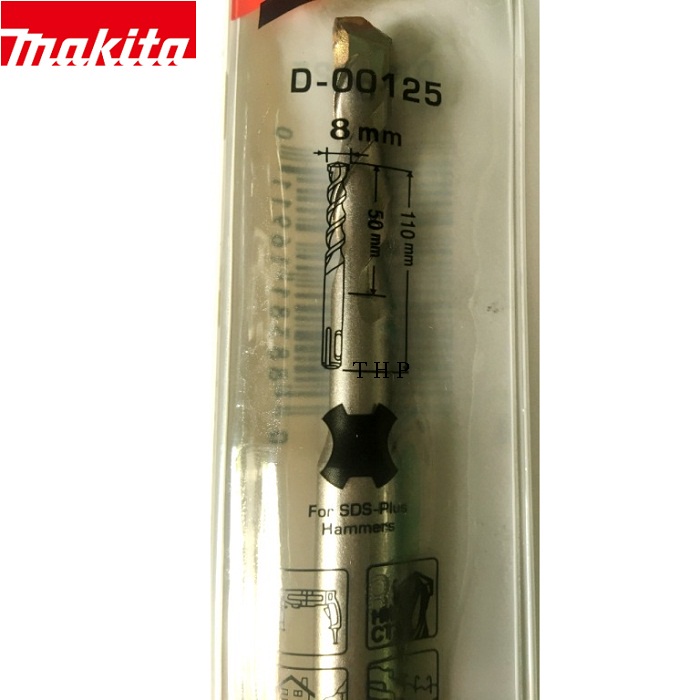 Mũi khoan bê tông MAKITA chuôi SDS-PLUS 8x110mm D-00125 | Phụ kiện Makita chính hãng