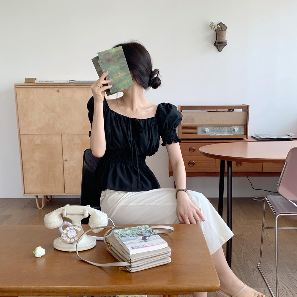 SUXI Áo Sơ Mi Dáng Rộng Màu Trơn Thời Trang Mùa Hè Hàn Quốc Dễ Thương