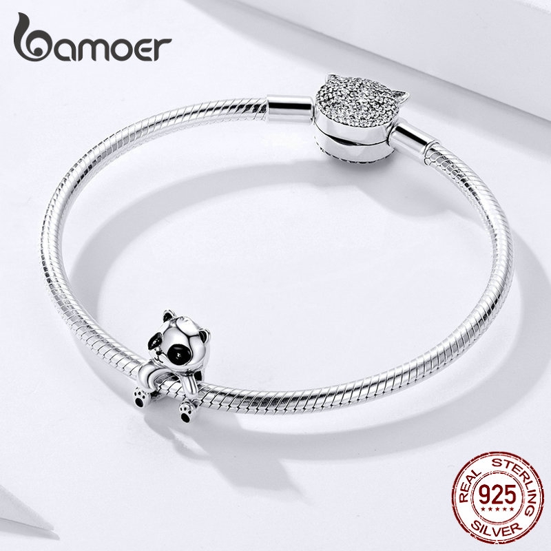 Hạt Xỏ Vòng Tay Bamoer Scc1175 Bạc 925 Kiểu Gấu Trúc Dễ Thương