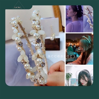 Bờm Cài Tóc Hàn Quốc Cài Tóc Ngọc Bờm Tóc Thời Trang Bờm Tóc Đính Trai Rose_Leau BT27