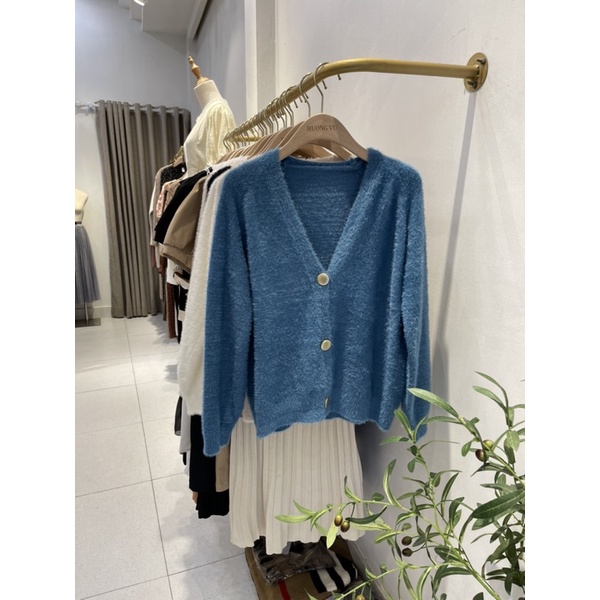 Cardigan len lông cúc đồng
