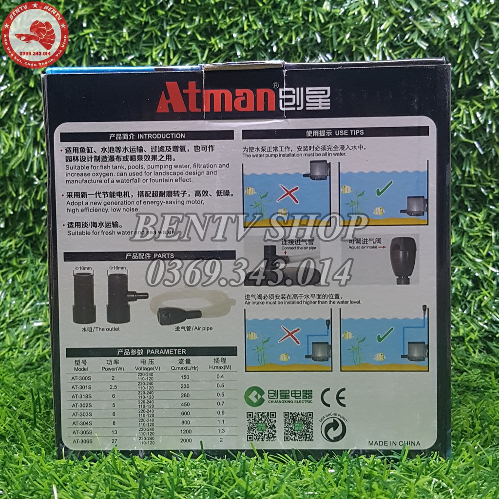 Máy Bơm Hồ Cá Atman AT-305S 13W