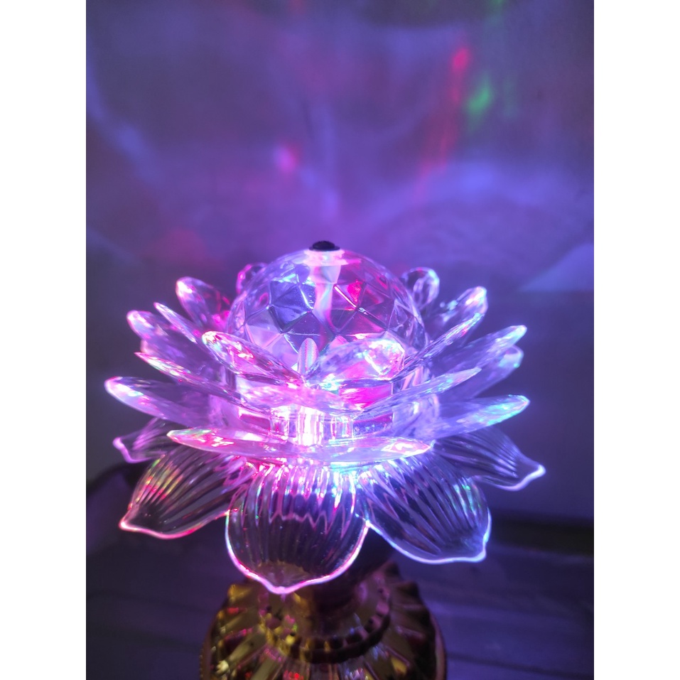 Đèn Led Hoa Sen Trang Trí MB 2003 7 Màu Xoay 360 Độ Cực Đẹp Cao 18cm