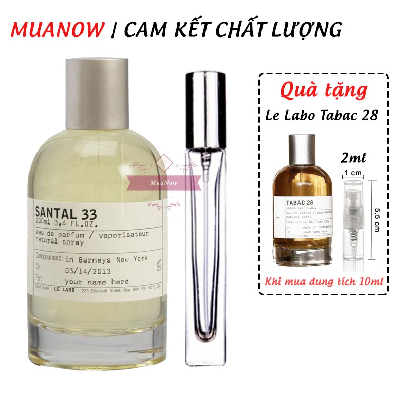 Nước hoa Le Labo Santal 33 (chai thử) | Thế Giới Skin Care
