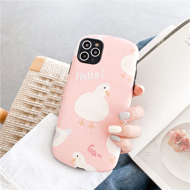 Ốp lưng iphone Hello Duck IMD viền cong dày dặn 5/5s/6/6plus/6s/6splus/7/7plus/8/8plus/x/xr/xs/11/12/pro/max/plus/promax | BigBuy360 - bigbuy360.vn