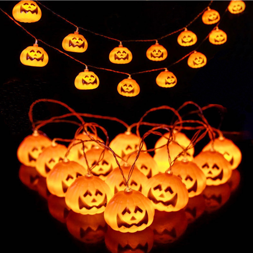 Dây Đèn Trang Trí Lễ Hội Halloween Hình Bí Ngô Sáng Tạo