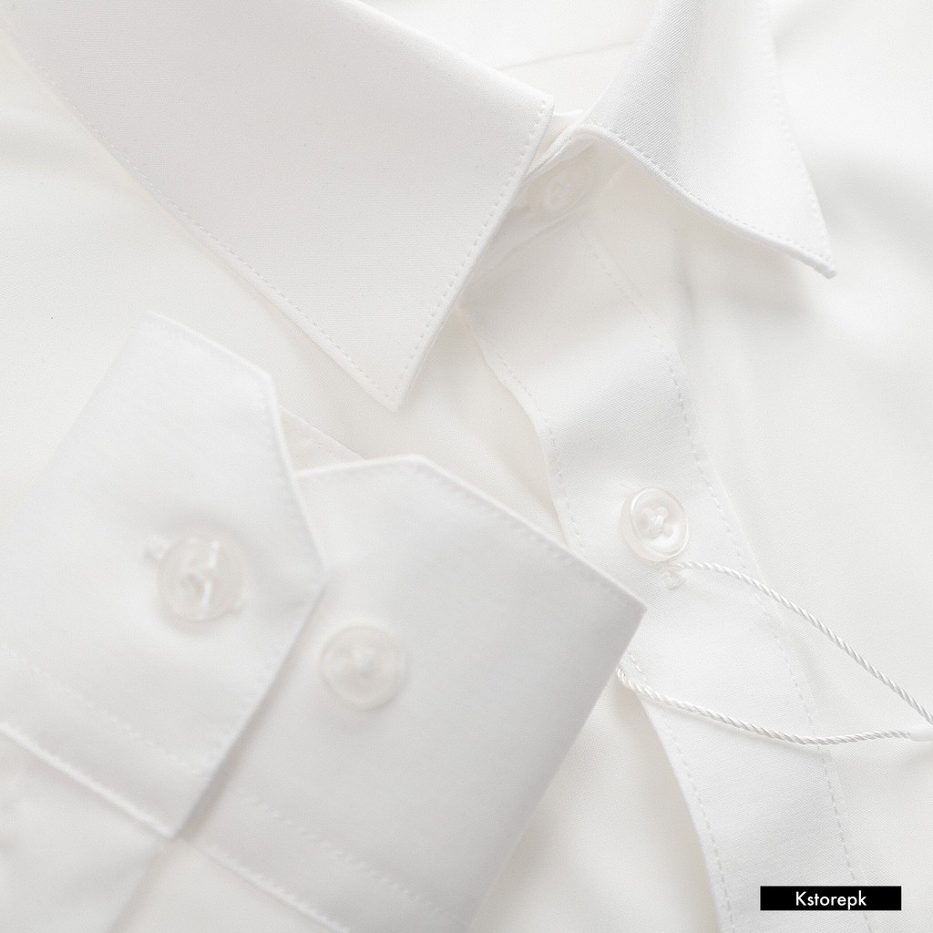 Áo sơ mi nam trắng trơn vải chống nhăn cao cấp form slimfit KSTORE SMDTDFMDTK1 | BigBuy360 - bigbuy360.vn