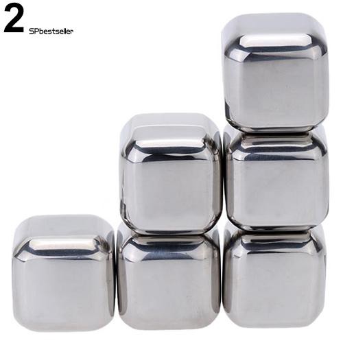 Set 4/6 viên inox làm lạnh đồ uống kèm hộp đựng