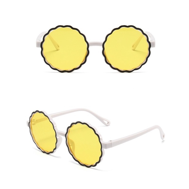 Kính Mát Gọng Tròn Chống Nắng Họa Tiết Hoa Thời Trang Cho Bé