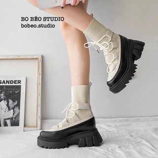 (SẴN) Bốt ulzzang B75 đế răng cưa 5cmW