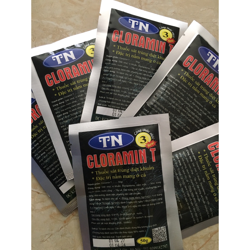 CLORAMIN T(TN 3)  DIỆT KHUẨN TRỊ NẤM MANG Ở CÁ CẢNH.