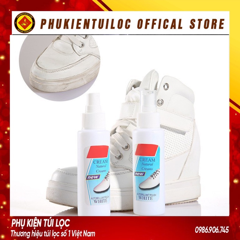 Chai Cọ Đầu Chổi/Xịt Tẩy Trắng Giày Dép - Lọ Nước Đánh Giày Tẩy Ố - Dung Dịch Làm Sạch Vết Bẩn Túi Sách