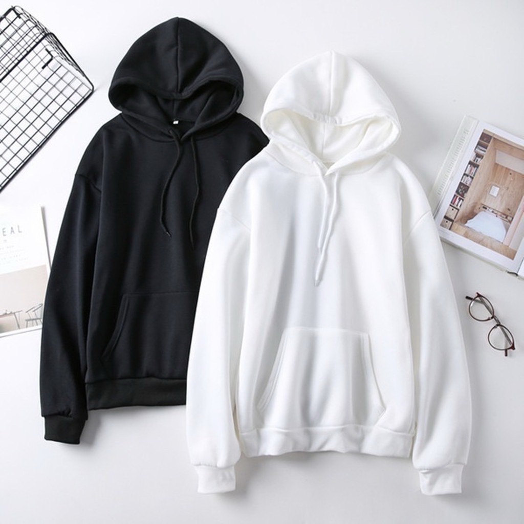 Áo khoác nỉ Hoodie trơn thời trang thu đông, Áo Hoodie Nam Nữ Unisex vải dày dặn ấm áp UNISEX từ 45kg - 80kg - DOKI