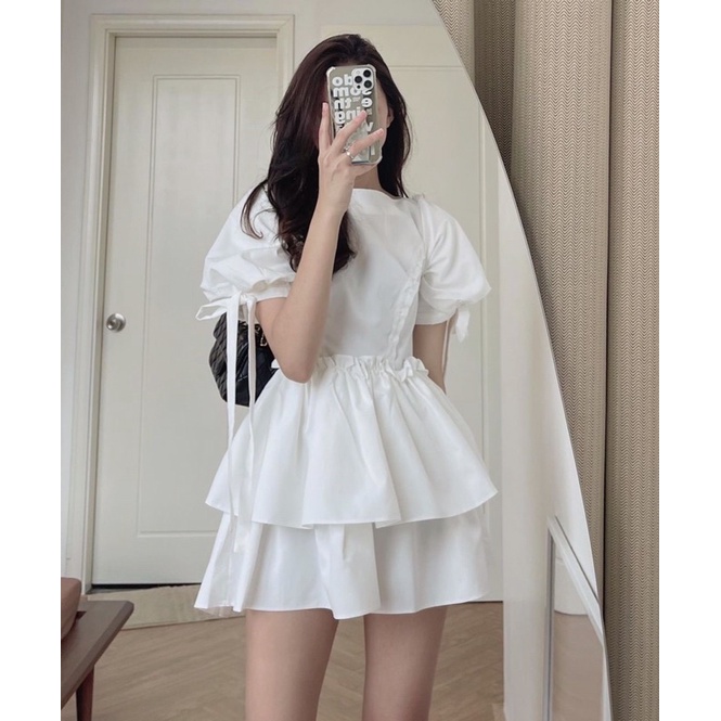 Váy Đầm Linen Tay Bồng 2 Tầng Size SM - 23rd.september