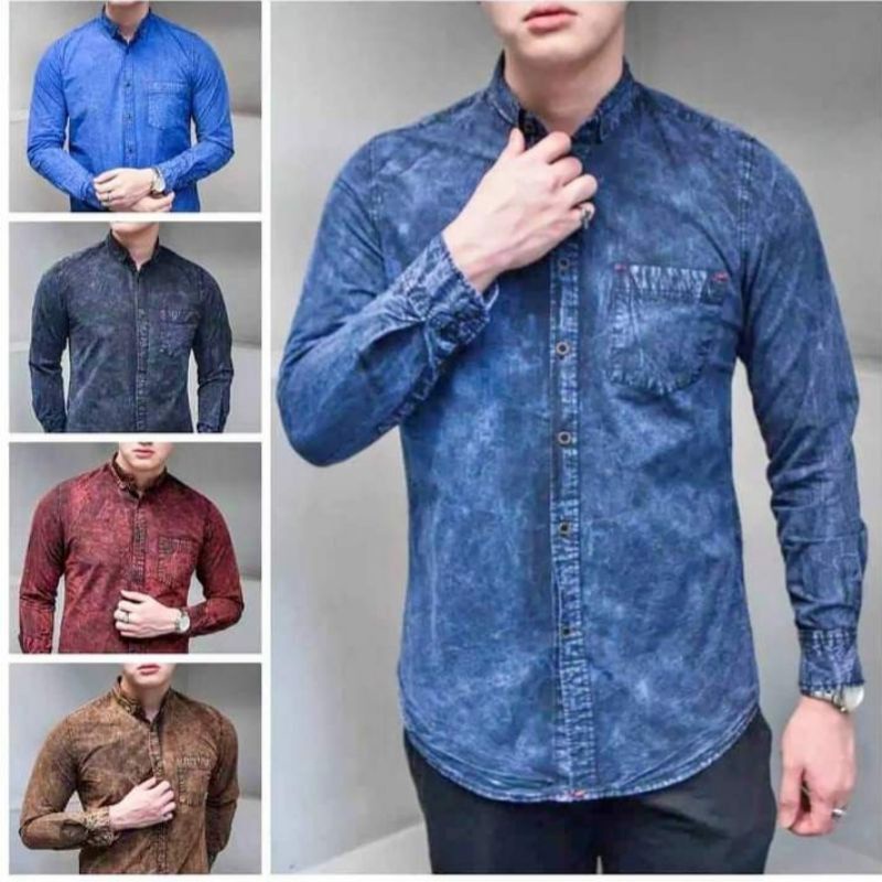 Áo Khoác Jean Tay Dài Màu Sắc Thời Trang Cho Nam | Áo Sơ Mi