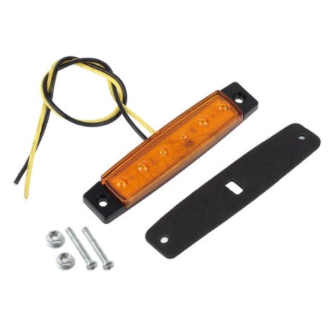 Set 10 Đèn 6 Bóng LED 12V 24V Ánh Sáng Trắng / Vàng Cảnh Báo Gắn Hông Xe Tải