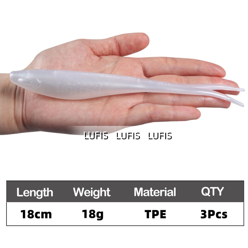 Set 3 Mồi Câu Cá Giả Bằng Nhựa TPE Mềm 18G Chuyên Dụng