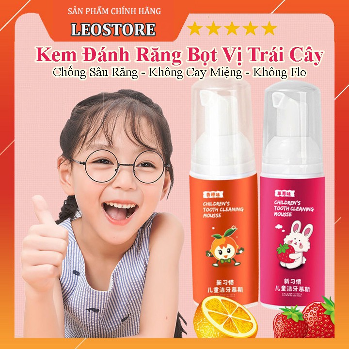 Kem đánh răng trẻ em FREESHIP Kem đánh răng tạo bọt cho bé nuốt được nội địa Trung