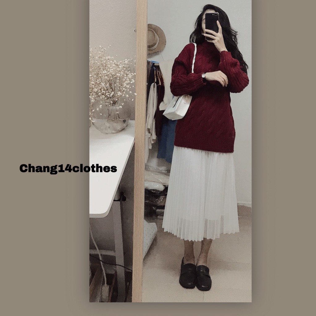 Chân váy xếp li 2 lớp