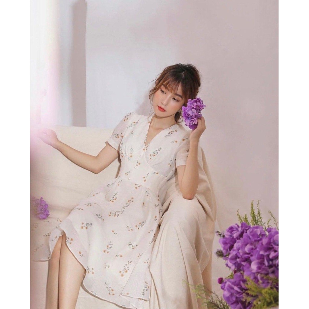 Đầm voan hoa nhí kết hạt nhỏ xinh - Xuxi Dress