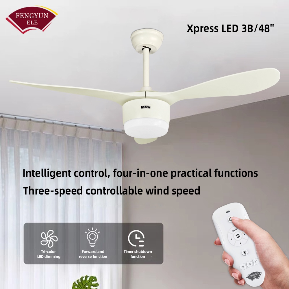 FENGYUN Quạt Trần Có Điều Từ Xa Động Cơ 3 Cấp Độ Gió ABS vật chất Có Đèn LED
