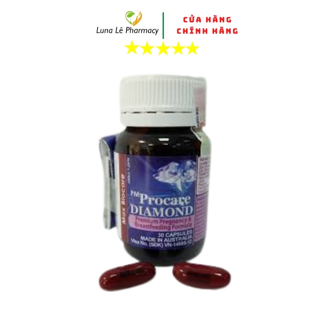 PM Procare Diamond Lọ 30 Viên Vitamin Tổng Hợp Cho Phụ Nữ Có Thai Và Cho Con Bú