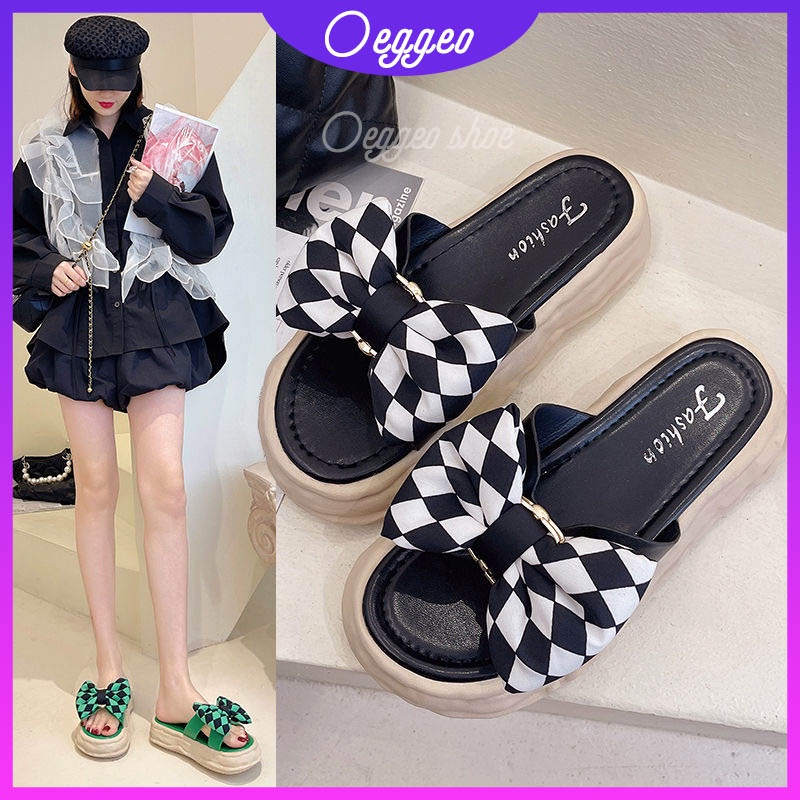 Dép Nữ Đế Dày Đính Nơ Thời Trang Xinh Xắn