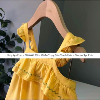 Váy 2 dây vàng bèo ngực MM