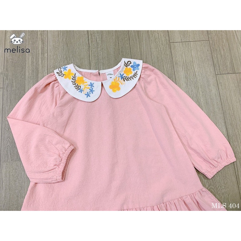 Váy melisa cổ thêu bé gái 1-10y