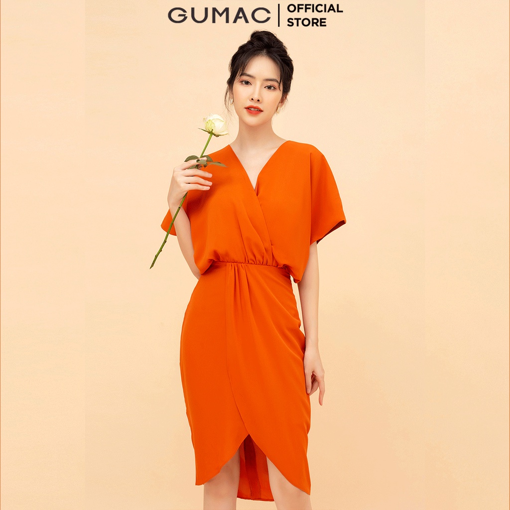 Đầm nhúm ly chéo vạt DB6201 GUMAC | BigBuy360 - bigbuy360.vn