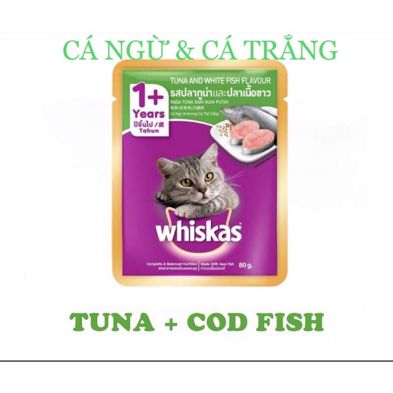 Pate Mèo Whiskas Gói 80g ( Mèo Con - Mèo Lớn )