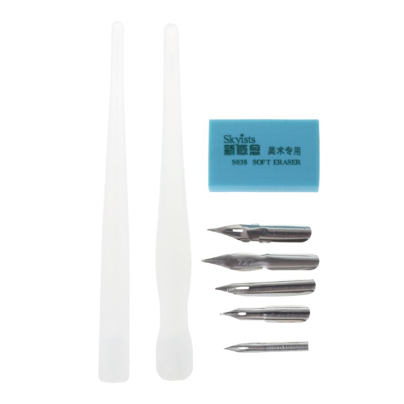 Bộ Giá Đỡ Bút Thư Pháp + 5 Ngòi Thay Thế Tiện Dụng Chất Lượng Cao