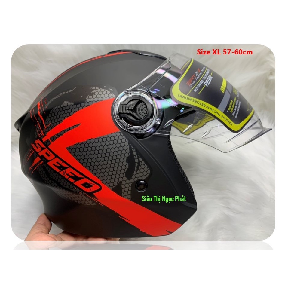 [PHƯỢT NGẦU] Mũ bảo hiểm 3/4 ROYAL có kèm kính che mặt_SIZE XL 57-60cm_Màu ĐỎ [HÀNG CHÍNH HÃNG]