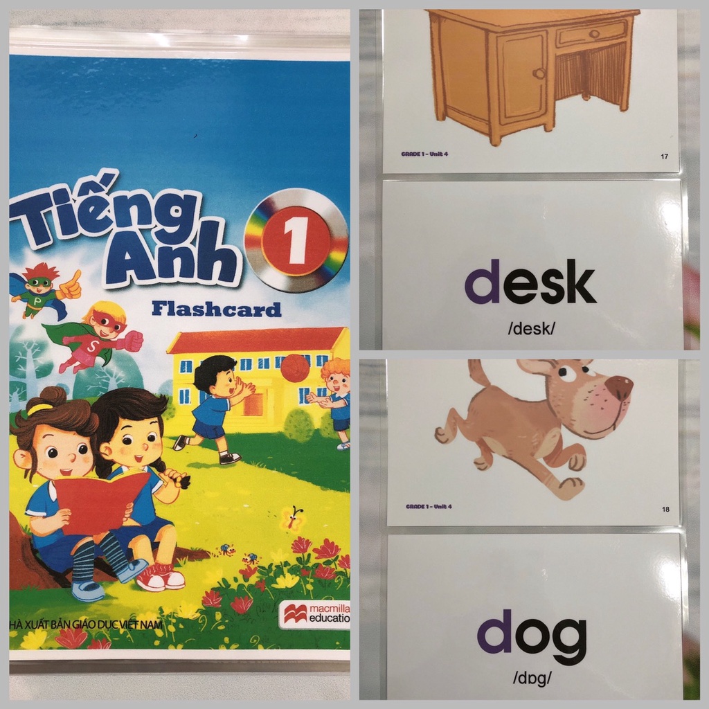 Trọn Bộ 81 Thẻ Tiếng Anh lớp 1 VPPT&amp;T - macmillan -ép plastics FLC0081