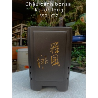 Chậu ống chậu trồng cây bon sai dáng thác đổ chậu gốm tàu
