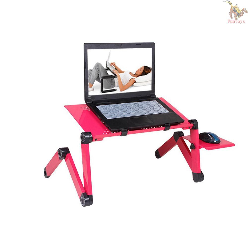 FUN Portable Adjustable Laptop Computer Notebook Desk Stand Folding Laptop Table Book Reading Holder Lightweight Ergonomic Sofa Couch Bed Lap Tray Desk Cooling Pad Foldable Table Home Dormitory