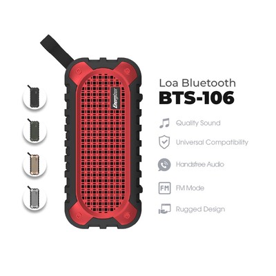 Loa Bluetooth di động Energizer BTS-106 màu đen - Hàng Chính Hãng, Bảo Hành 2 Năm 1 Đổi 1