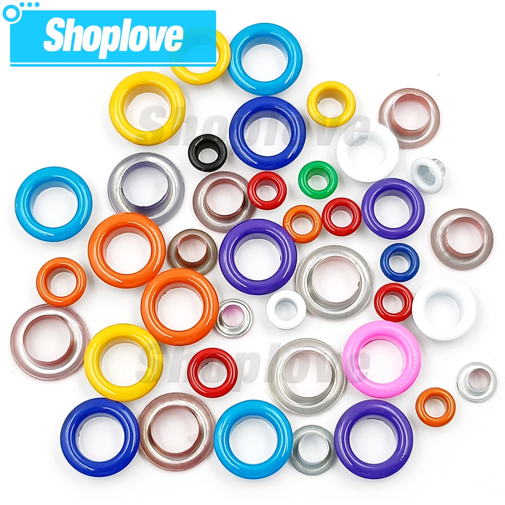 Set 100 Vòng Kim Loại 2mm 2.5mm 3mm 11 Màu Tự Làm Đồ Da / Dây Nịt / Túi Xách