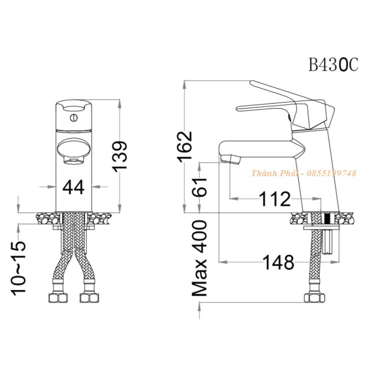 [CHÍNH HÃNG] Vòi Nóng Lạnh Lavabo CAESAR B430CP, B430CU