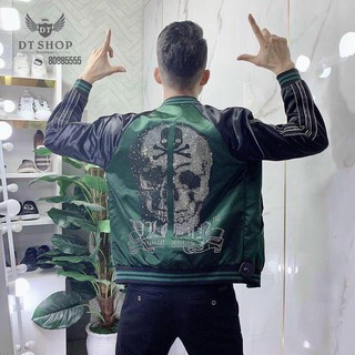 Áo khoác cổ Bomber[Phi líp] đính đá CAO CẤP 2020