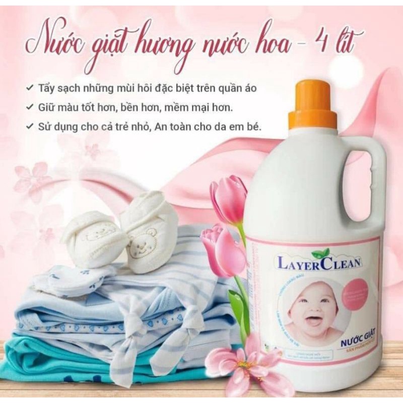 Nước giặt hữu cơ Layer Clean 4l hương poppy cho da nhạy cảm