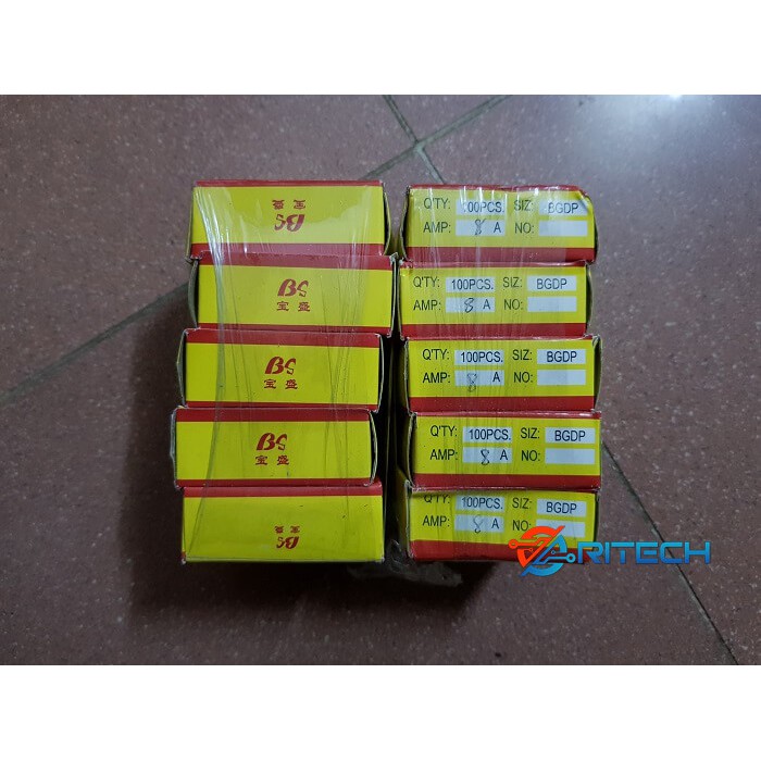 Hộp cầu chì thủy tinh 8A 250V 5x20mm F8AL250V (100con)