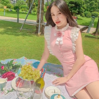 Váy body dự tiệc cánh tiên phong cách Hàn Quốc