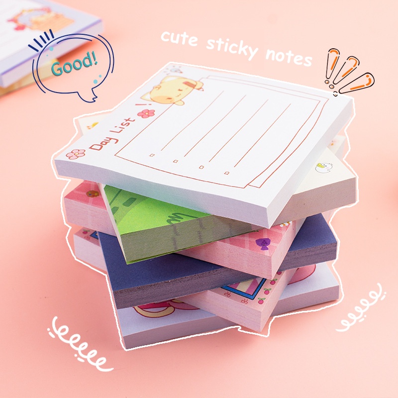 Sổ Tay Ghi Chú 8 * 8cm 80 Trang 100 Trang Họa Tiết Hoạt Hình Dễ Thương